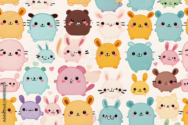 Fototapeta Draw cute animals.
Generative AI