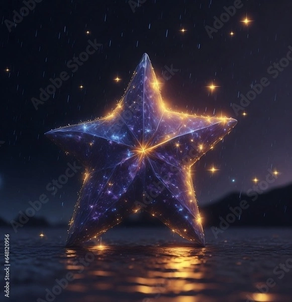 Obraz christmas star on blue background