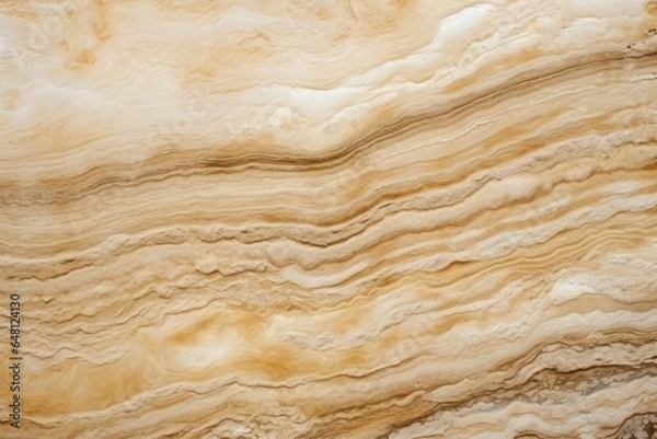 Fototapeta Unveiling Nature's Intricate Artistry: A Sunlit Macro Close-Up of Textured Travertine Formations in a Cave, Depicting Earth's Ancient History and the Unique Beauty of Geological Processes.'