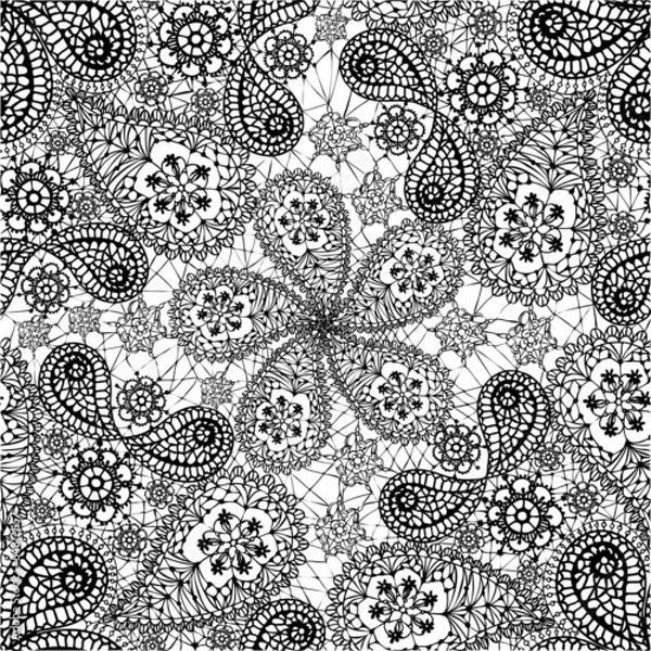 Fototapeta Seamless pattern with snowflakes and cucumbers