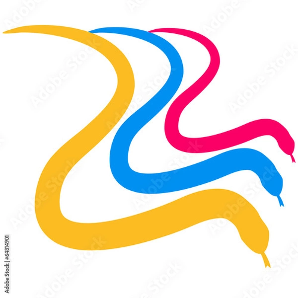 Obraz Buntes 3 Schlangen Muster Design