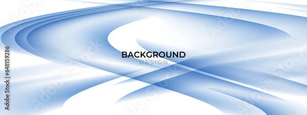 Fototapeta Relaxing blue background with abstract wavy shapes. Trendy white blue color.