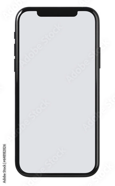 Fototapeta An iPhone, white screen. On a transparent background. Insert your own screen image. For app mockups.