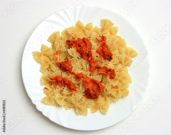 Fototapeta Typical italian dish: pesto with pasta