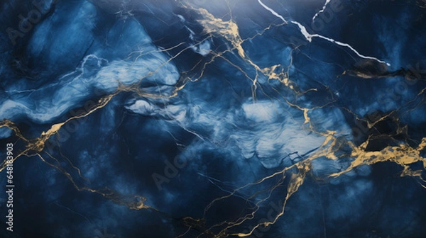 Obraz Blue marble abstract design countertop. Texture paint stone background pattern