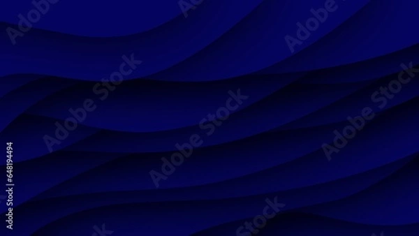 Fototapeta Abstract blue background with wavy lines. Vector illustration.
