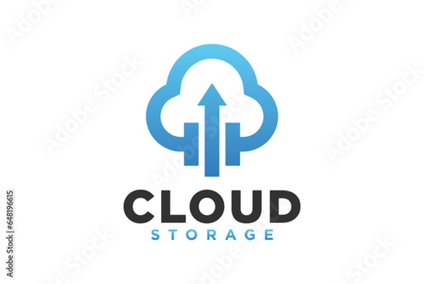 Fototapeta Cloud storage logo in a simple style