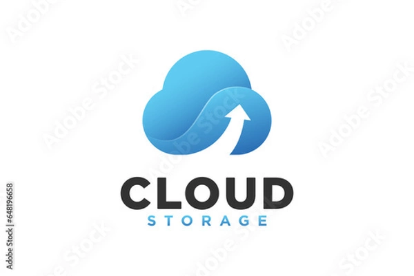 Fototapeta Cloud storage logo in a simple style