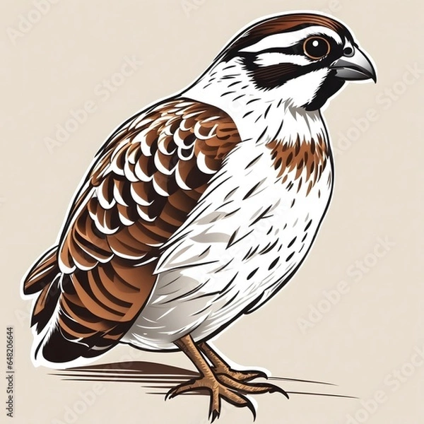 Fototapeta Bobwhite Bird Illustration AI Generative