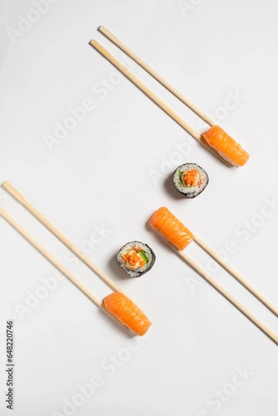 Obraz sushi with chopsticks