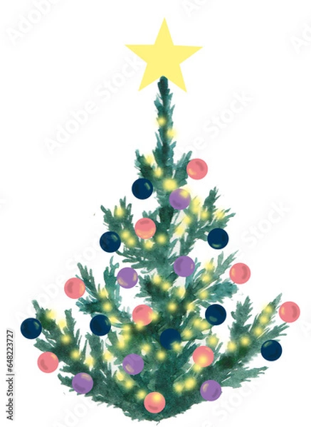 Obraz Christmas tree with decor