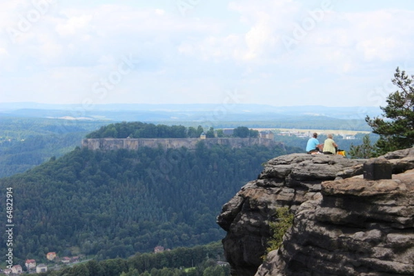 Obraz Blick auf die Festung Königstein