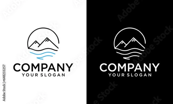 Fototapeta Montain logo icon vector template.