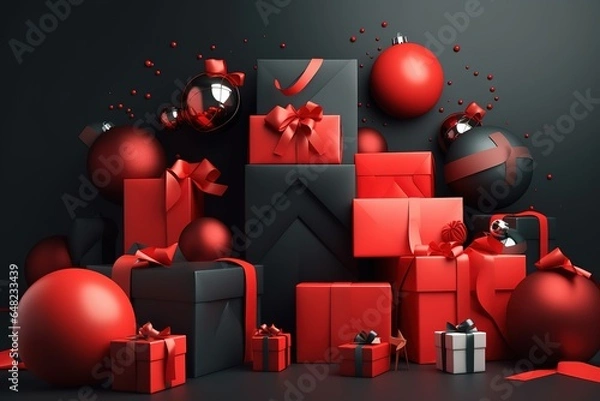 Fototapeta Christmas and New Year Concept. Christmas and New Year Background. Christmas and New Year Theme. Christmas Gift. New Year Party. Generative Ai.