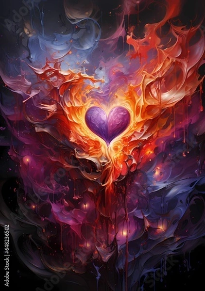 Obraz Art abstrait coeur