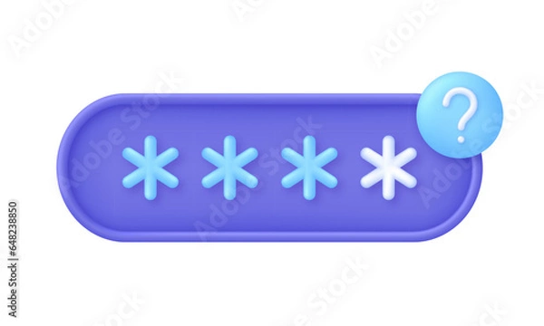Obraz 3D Forgot password illustration. Update personal data concept. Getting a new username and password for an account.