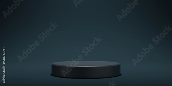 Obraz 3d render podium platform grey background