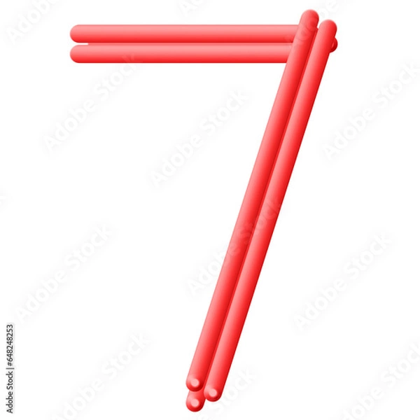 Fototapeta Red Numeric Letters - 7