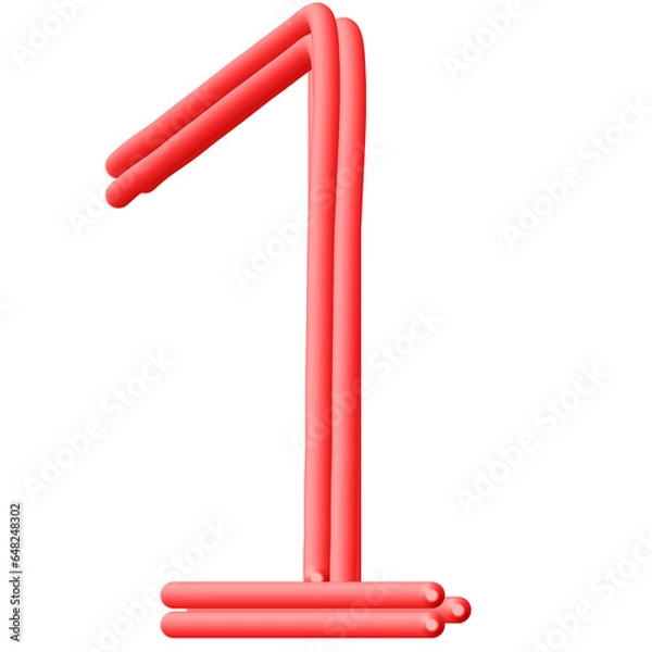 Fototapeta Red Numeric Letters - 1