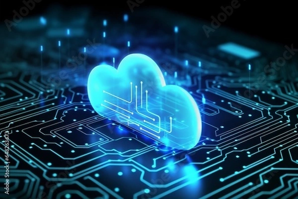 Fototapeta Technology, cloud , server , data center, data technology , network, connection, internet, web, security, digital, hosting, communication, computer, cloud computing