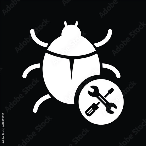 Obraz bug and repairing icon or logo isolated sign symbol vector illustration