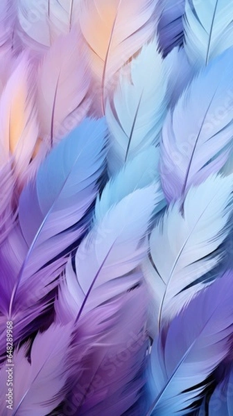Fototapeta Abstract feather pattern, pastel color background