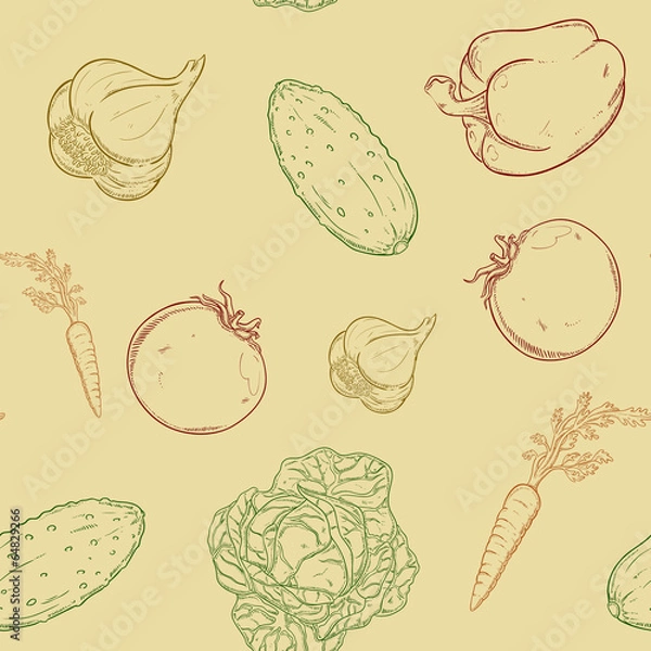 Fototapeta Seamless pattern with vegetables