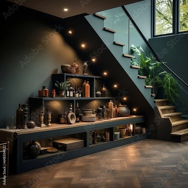 Obraz Beautiful storage under the stairs