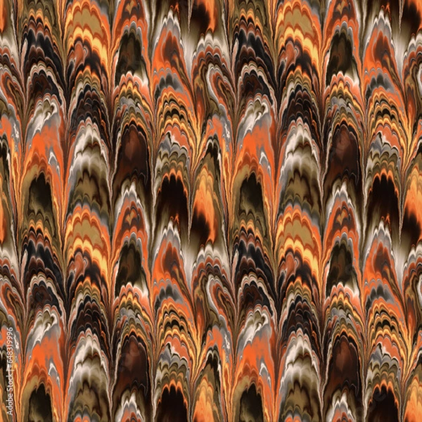 Obraz Scalloped Marbled Paper Seamless Pattern