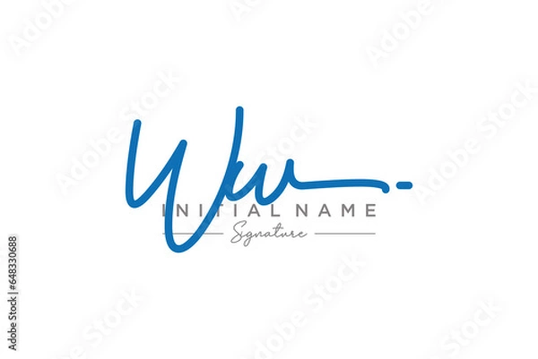 Fototapeta Initial WW signature logo template vector. Hand drawn Calligraphy lettering Vector illustration.