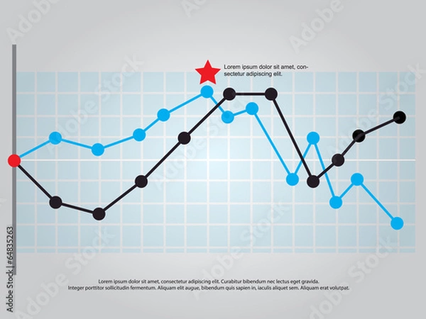 Fototapeta line graph vector