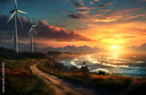 Obraz clean energy, wind energy, generative ai