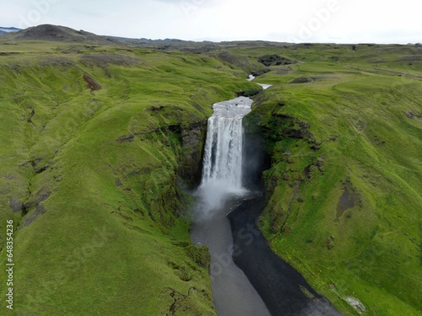 Fototapeta Aerial view of the Gullfoss waterfall in Iceland