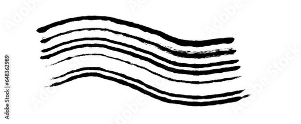 Fototapeta wavy horizontal lines. Marker hand-drawn line border set and scribble design elements.