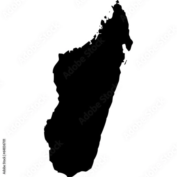 Fototapeta Wysokie szczegółowe mapy wektorowe - Madagaskar.