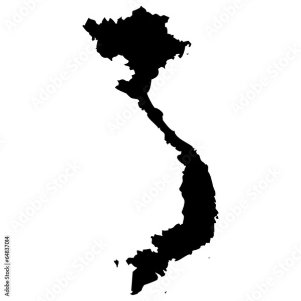 Obraz High detailed vector map - Vietnam.