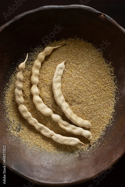 Obraz Mesquite pods and mesquite flour