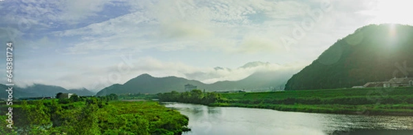 Obraz 兵庫県・西脇市黒田庄 朝の風景
