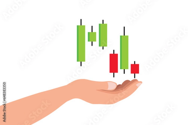 Obraz  Trade of stock. Chart of forex with candles. Graph for financial market. 