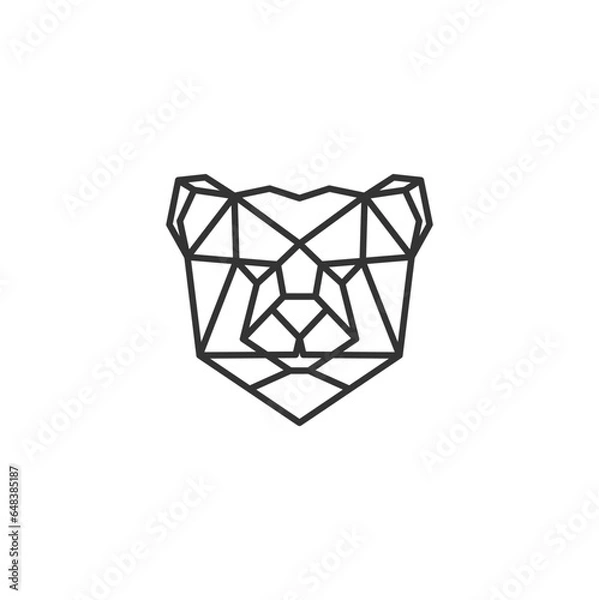 Obraz geometric bear logo design concept. design vector.