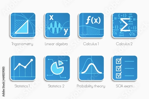 Obraz Set of math icons