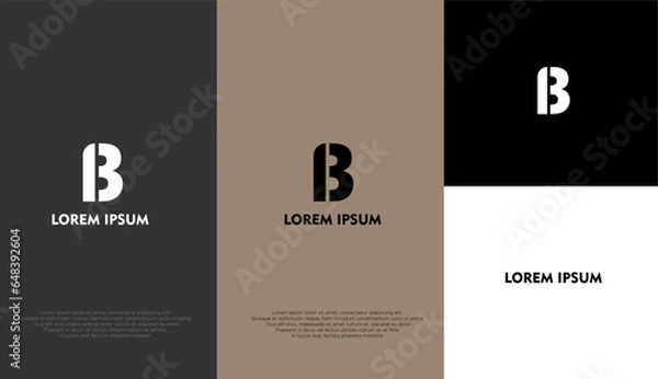 Obraz A simple elegant logo of letter B with different background colour