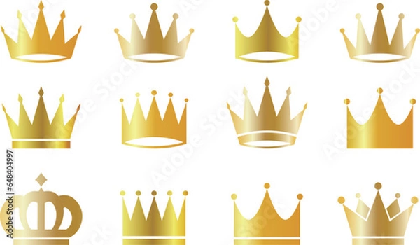 Fototapeta ゴールドの王冠のセット