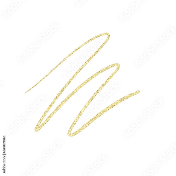Fototapeta Gold glitter hand drawn scribble line