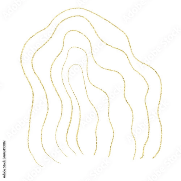 Fototapeta Gold glitter hand drawn scribble line