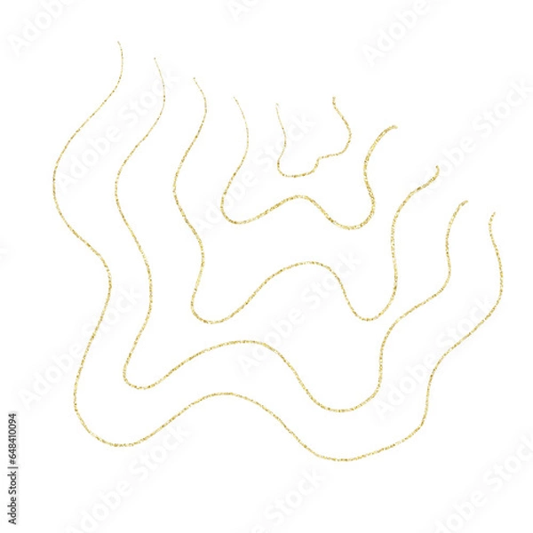 Fototapeta Gold glitter hand drawn scribble line