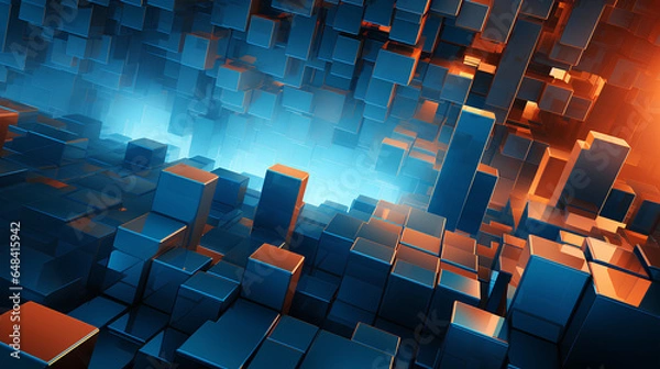 Fototapeta Abstract 3D Business Background. Generative AI