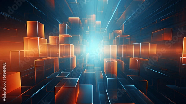 Fototapeta Abstract 3D Business Background. Generative AI