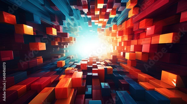 Fototapeta Abstract 3D Business Background. Generative AI