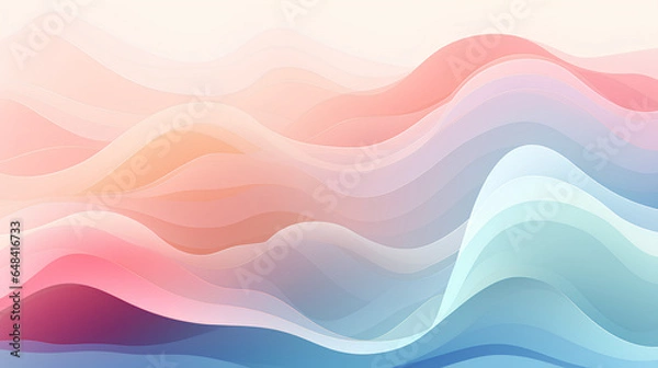 Fototapeta Waves Pastel Colors Waves Background. Generative AI